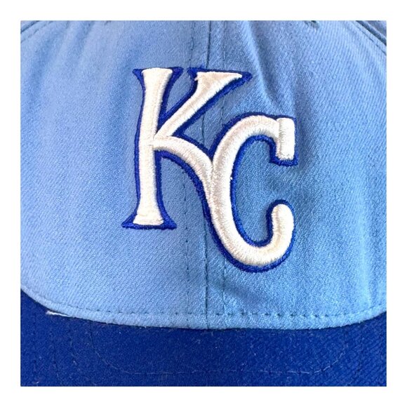New Era Cool Base Retro Kansas City Royals Blue Baseball Cap 7 5/8 MLB Authentic - Picture 2 of 12